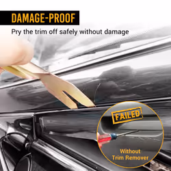 EWK 4 Pcs Metal Trim Removal Tool Set  Car Door Panel Clip Puller  Audio Board  Windows Pry Kit