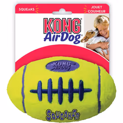 KONG - AirDog Squeaker Football - Squeaky Bounce and Fetch Toy, Tennis Ball Material - For Large Dogs