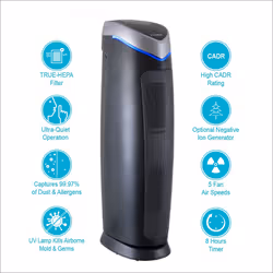 PureMate 5 IN 1 Multiple Technology PM 520 True Hepa Air Purifier and Active Carbon Filters with Optional Ioniser and UV Lamp, Odor Allergen...