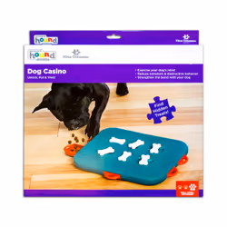 Outward Hound Dog Casino Interactive Treat Puzzle Dog Toy, Turquoise