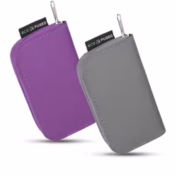 EcoFused Memory Card Case Fits up to 22x SD SDHC Micro SD Mini SD and 4X CF Holder with 22 Slots (Grey & Purple 2 Pack)