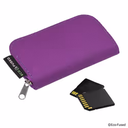 EcoFused Memory Card Case  Fits up to 22x SD  SDHC  Micro SD  Mini SD and 4X CF  Holder with 22 Slots (Grey & Purple  2 Pack)