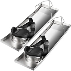 VEVOR Concrete Knee Boards Slider 28'' x 8'' Kneeler Board Stainless Steel Kneedboards Concrete Pair Moving Sliders w/Concrete Knee Pads & Board Strap