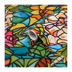 d-c-fix Window Privacy Film Tulia Stained Glass Self-Adhesive Two Way Day and Night Decorative Vinyl Covering for Home Door B ...