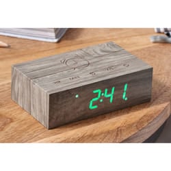 Gingko Design Flip Click Clock Digital alarm clock Grey, Wood