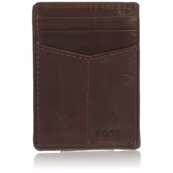 Fossil Men's Ingram Leather Magnetic Card Case with Money Clip Wallet  Brown  (Model: ML3235200)