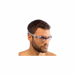 Man Flash Goggles - Separate Eyepiece Swimming Goggles with Fogproof, Scratchproof, Anti-UV Lenses, Clear/Frame Clear White - Tinted Lens , One Size
