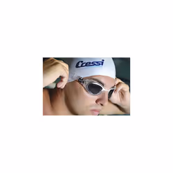Man Flash Goggles - Separate Eyepiece Swimming Goggles with Fogproof, Scratchproof, Anti-UV Lenses, Clear/Frame Clear White - Tinted Lens , One Size