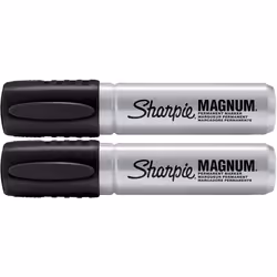 Sharpie 44001 Oversized Chisel Tip Extra Wide Magnum Permanent Marker (2 Pack)  Black  Sturdy Extra-wide Felt Chisel Tip  Qui ...