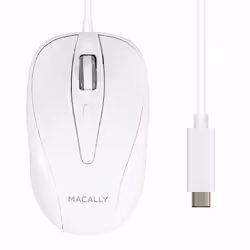 Macally UCTURBO, Ambidextrous, Optical, USB Type-C, 1000 DPI, White