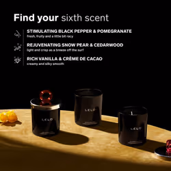 LELO Flickering Touch Massage Candle  Melts into Massage Oil  Scented Candle Body Massage Oil  Luxury Skin Treatment  Black Pepper & Pomegranate Scent