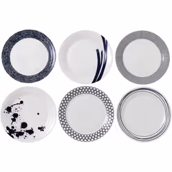 Royal Doulton Pacific 40034435 28cm Dinner Plate Mixed Set of 6 Blue, Porcelain
