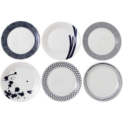 Royal Doulton Pacific 40034435 28cm Dinner Plate Mixed Set of 6 Blue, Porcelain
