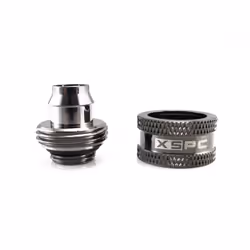 XSPC G1/4"" to 3/8"" ID  5/8"" OD Compression Fitting V2 for Soft Tubing  Black Chrome  4-Pack