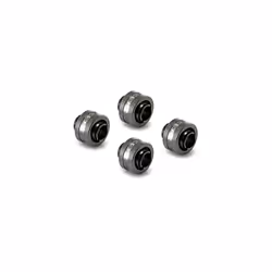 XSPC G1/4"" to 7/16"" ID  5/8"" OD Compression Fitting V2 for Soft Tubing  Black Chrome  4-pack