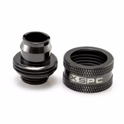 XSPC G1/4"" to 7/16"" ID  5/8"" OD Compression Fitting V2 for Soft Tubing  Black Chrome  4-pack
