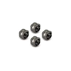 XSPC G1/4"" to 3/8"" ID  1/2"" OD Compression Fitting V2 for Soft Tubing  Black Chrome  4-pack