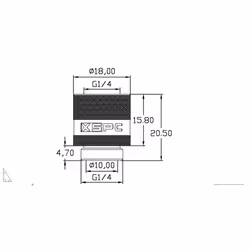 XSPC G1/4"" Male to Female Rotary Fitting  Black Chrome  4-pack