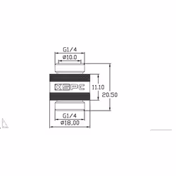 XSPC G1/4"" Male to Male Rotary Fitting  Chrome  4-pack