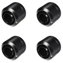 Barrow G1/4"""" to 3/8"""" ID  1/2"""" OD Compression Fitting for Soft Tubing  Black  4-pack