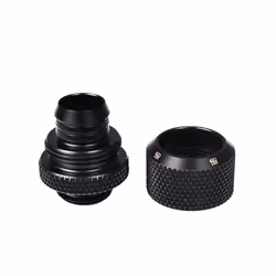 Barrow G1/4"""" to 3/8"""" ID  1/2"""" OD Compression Fitting for Soft Tubing  Black  4-pack