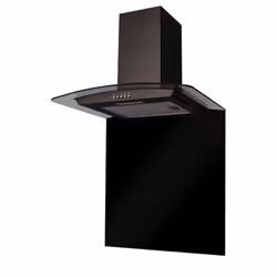 SIA SPC70BL 70cm x 75cm Black Toughened Curved Glass Kitchen Splashback