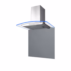 SIA SPC70GY 70cm x 75cm Grey Toughened Curved Glass Kitchen Splashback
