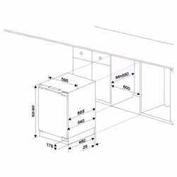 SIA 136L Built In White Integrated Under Counter Fridge With Auto Defrost - RFU101