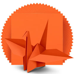 IOOLEEM Origami Paper  200 Sheets  Dark Orange Origami Paper  6 Inch Square  Double Sided Colored paper.