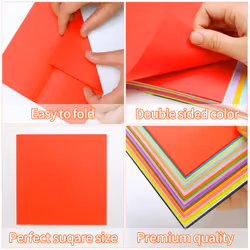 IOOLEEM Origami Paper  200 Sheets  Dark Orange Origami Paper  6 Inch Square  Double Sided Colored paper.