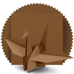 IOOLEEM Origami Paper  200 Sheets  Brown Origami Paper  6 Inch Square  Double Sided Colored paper.