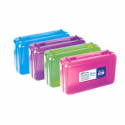 BAZIC Plastic Pencil Case Utility Storage Box  Glitter Bright Color  Multi Purpose Organizer for Pens Pencils  4-Pack