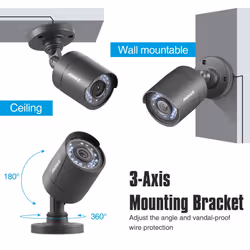 ANNKE CCTV Camera Systems 8CH+2CH 1080P Lite H.264+ DVR w/ 8 720P Outdoor HD-TVI Bullet Cameras, 1TB Surveillance Hard Drive, All-weather...