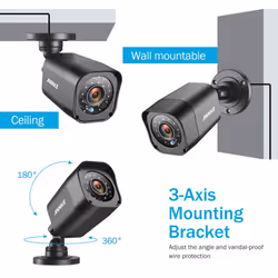 ANNKE 4CH+1CH 1080P Lite DVR Security Camera Systems 1TB Surveillance HDD, w/ 4x 720P In/Outdoor Bullet Cameras, All-weather Adaptation, Email...