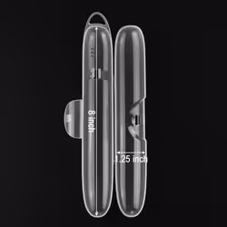 Cosmos Pack of 4 Transparent Plastic Portable Travel Toothbrush Case Holder Organizer with Hook for Travel Use