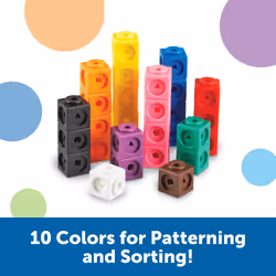 MathLink Cubes (Set of 100) Linking/ Counting Block Set, Early Math Skills, for School & Home Maths Learning Ages 5+