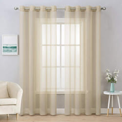 MIULEE 2 Panels Solid Color Dark Purple Sheer Curtains Elegant Grommet Window Voile Panels/Drapes/Treatment for Bedroom Living Room (54X90 Inch)