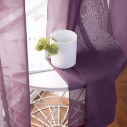 MIULEE 2 Panels Solid Color Plum Purple Sheer Curtains Elegant Grommet Window Voile Panels/Drapes/Treatment for Bedroom Living Room (54X96 Inch)