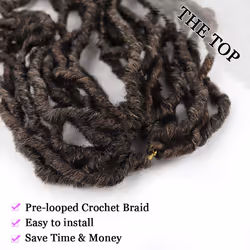 18 Inch New Faux Locs Crochet Hair Soft Locs Crochet Hair Extension Faux Locs Synthetic Crochet Hair for Women 6 Packs/Lot 126 Strands (18 Inch  T1B/2