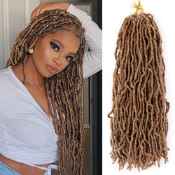 18 Inch Faux Locs Crochet Hair Soft Locs Crochet Braids 6 Packs/lot Natural Goddess Locs Dreadlocs Synthetic Hair Pre Looped Locs Braiding Hair for Wo
