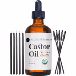 Kate Blanc Cosmetics Organic Castor Oil (4oz). 100% Pure Cold Pressed Hexane Free in a Glass Bottle. Stimulate Growth for E ...