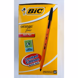 120pc BIC Orange Fine 0.8mm BALL POINT PEN 60pc BLACK & 60pc BLUE