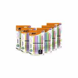 BIC BICGBLD36EAST Brite Liner Grip Pocket Chisel Tip Highlighter, Assorted Color - Pack of 36