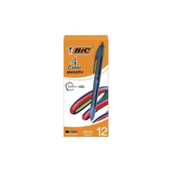 BIC BICMMS11AAST 4-Color Smooth Ballpoint Pen, Assorted Color - Pack of 12