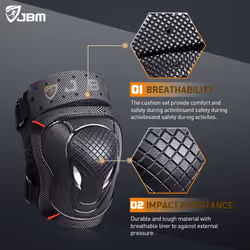 JBM Adult 15-99 Years Bike Knee Pads and Elbow Pads with Wrist Guards Protective Gear Set for Biking, Riding, Cycling and Multi Sports Scooter, Skateb
