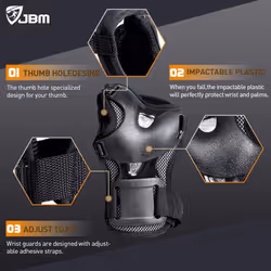 JBM Adult 15-99 Years Bike Knee Pads and Elbow Pads with Wrist Guards Protective Gear Set for Biking, Riding, Cycling and Multi Sports Scooter, Skateb