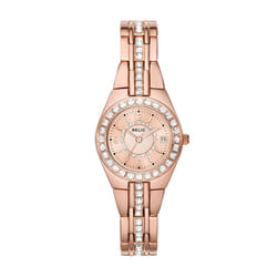Relic by Fossil Women 's Queen 's Court Stainless Steel Three-Hand Watch  Color: Rose Gold (Model: ZR12163)