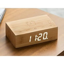 Gingko Design Flip Click Clock Digital alarm clock Bamboo