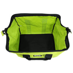 Green Wide Mouth Collapsible Genuine OEM Contractors Bag w/Full Top Single Zipper Action and Cross X Stitching