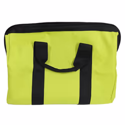 Green Wide Mouth Collapsible Genuine OEM Contractors Bag w/Full Top Single Zipper Action and Cross X Stitching
